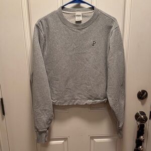 PINK Victoria's Secret Gray Sweatshirt with P Logo